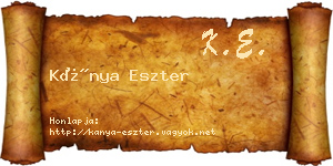 Kánya Eszter névjegykártya